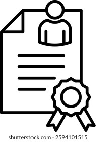 Experience Icon Line Vector Illustration