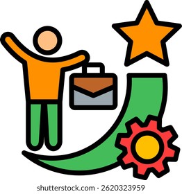 Experience Icon Lineal Color Vector Illustration