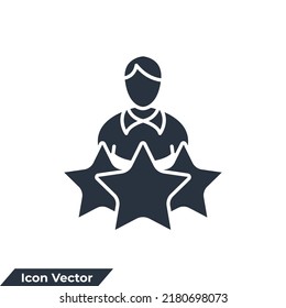 experience icon logo vector illustration. people with stars symbol template for graphic and web design collection