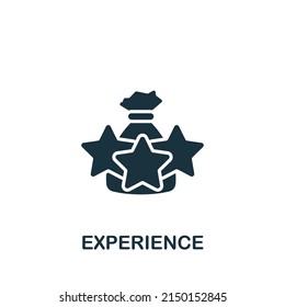 Icono de experiencia. Icono Monocromo de Proceso Cerebral simple para plantillas, diseño web e infografías