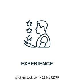 Icono de experiencia. Icono Monocromo de relación simple con el cliente para plantillas, diseño web e infografías