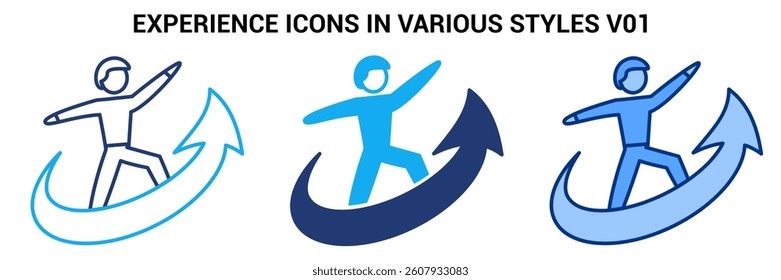 Experience icon represented by explorer Blue, Dualline, Dualtone style.