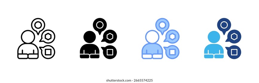 Ícone de experiência definir coleção de vários estilos