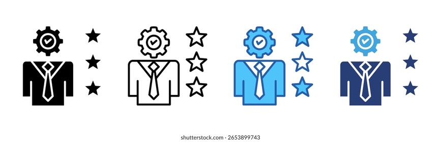 Coleção de vários estilos de folha de ícones de experiência