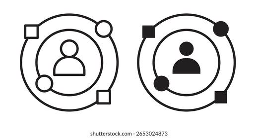 Conjunto de símbolos de iconos de experiencia en negro. iconos de línea y planos