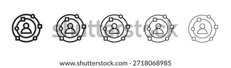 Experience icon symbol in thin line, Black outline and stroke style