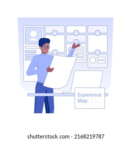 Experience maps isolated concept vector illustration. UX designer deals with experience maps, IT company office, software development business, user Journeys, user flows vector concept.