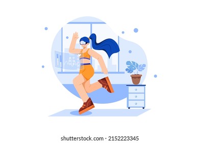 Experience Metaverse Illustration concept. Flat illustration isolated on white background