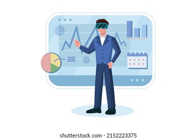 Experimente el concepto de la ilustración de Metaverse. Ilustración plana aislada en fondo blanco