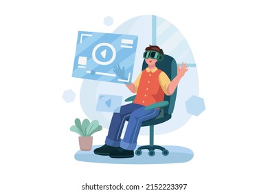 Experience Metaverse Illustration concept. Flat illustration isolated on white background