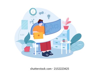 Experience Metaverse Illustration concept. Flat illustration isolated on white background