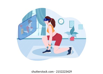 Experience Metaverse Illustration concept. Flat illustration isolated on white background