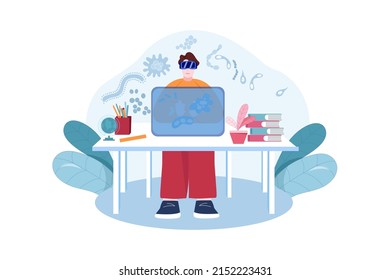 Experience Metaverse Illustration concept. Flat illustration isolated on white background