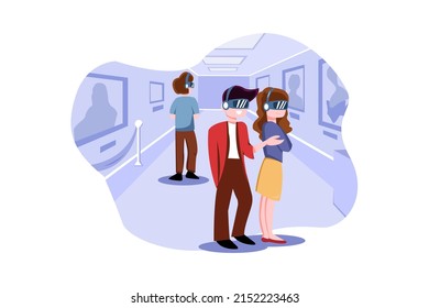 Experience Metaverse Illustration concept. Flat illustration isolated on white background