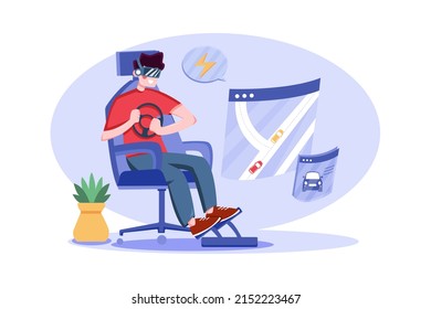 Erleben Sie das Konzept der Metaverse Illustration. Flache Illustration einzeln auf weißem Hintergrund
