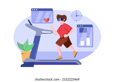 Experience Metaverse Illustration concept. Flat illustration isolated on white background