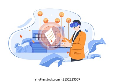 Experience Metaverse Illustration concept. Flat illustration isolated on white background