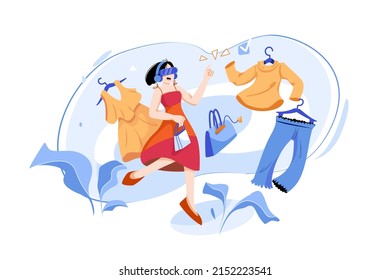 Experience Metaverse Illustration concept. Flat illustration isolated on white background