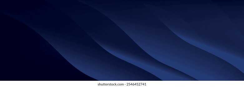 Experimente la elegancia moderna del fondo abstracto de la onda del gradiente. Sus ondas azul oscuro crean una atmósfera cautivadora para los Sitios web