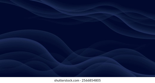 Experience the modern elegance of the abstract gradient wave background. Its dark blue waves create a captivating atmosphere for websites, social media, advertising, and presentations