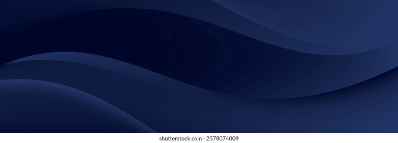 Experience the modern elegance of the abstract gradient wave background. Its dark blue waves create a captivating atmosphere for websites,