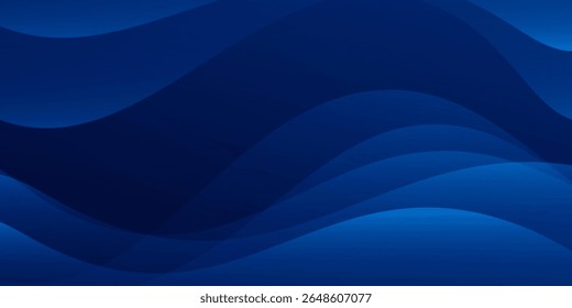 Experience the modern elegance of the abstract gradient wave background. Its dark blue waves create a captivating atmosphere for websites, social media, advertising, and presentations