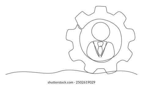 Experience One line drawing on white background