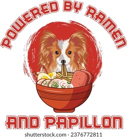Experience our 'Ramen Sushi Papillon Dog T-shirt Design' - where fashion meets taste! This design can seamlessly integrate into your daily life.