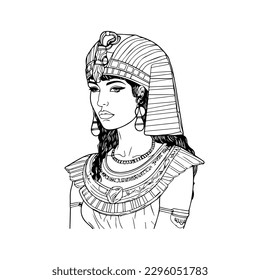 Experimente el poder de los faraones con nuestra impresionante ilustración del cuerpo superior Cleopatra. Esta obra de arte regresiva es apta para una reina