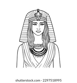 Experimente el poder de los faraones con nuestra impresionante ilustración del cuerpo superior Cleopatra. Esta obra de arte regresiva es apta para una reina