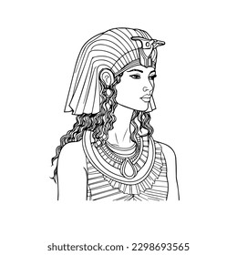 Experimente el poder de los faraones con nuestra impresionante ilustración del cuerpo superior Cleopatra. Esta obra de arte regresiva es apta para una reina