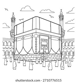 Erleben Sie die tiefgründige spirituelle Atmosphäre, in der die verehrten Pilger die Kaaba umgeben, ein zeitloses Symbol des islamischen Glaubens, der Einheit und heiliger Reisen. Inspirieren Sie Hingabe und Verbundenheit.