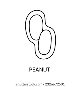 Experience the rich flavor and texture of the Peanut with this minimalistic line vector icon, symbolizing its distinct taste and satisfying crunch