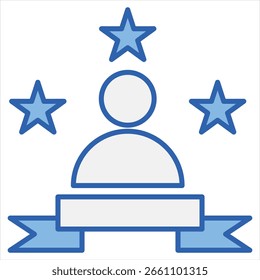 Experiência ícone único azul branco ilustração