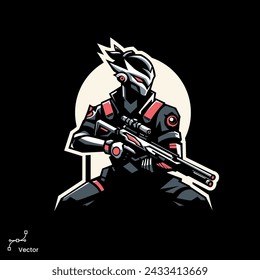 Experience stealth and precision with our Ninja Sniper illustration. A skilled ninja perches atop a modern skyscraper, ready to strike with deadly accuracy.