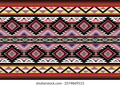 Experience striking elegance black white Navajo-inspired geometric pattern, modern traditional Native American artistry. Featuring bold, symmetrical designs minimalist color palette,pattern blends 