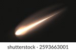 Experience the Stunning Meteor Trail Accompanied by a Glowing Comet Tail in the Dark Sky