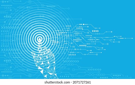 Experimente la tecnología del futuro.Huella digital futurista.Estilo de seguridad del circuito.Seguridad de datos biométricos.Identificación digital. Toca el futuro.