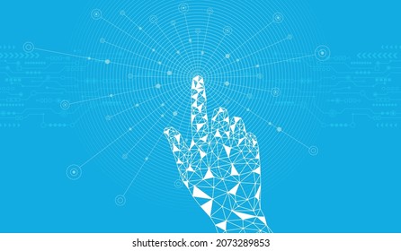 Experience the technology of the future.Futuristic fingerprint.Circuit security style.Biometric data security.Digital identify. Touch the future.