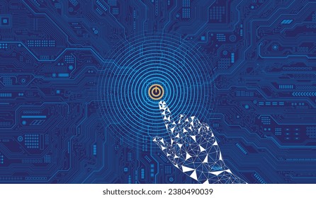 Experience the technology of the future.Futuristic fingerprint.Circuit security style.Biometric data security.Digital identify. Touch the future.