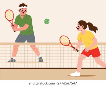 Experience the thrill of Wimbledon with stunning illustrations of tennis match scenes. Ideal for design inspiration and tennis fans!