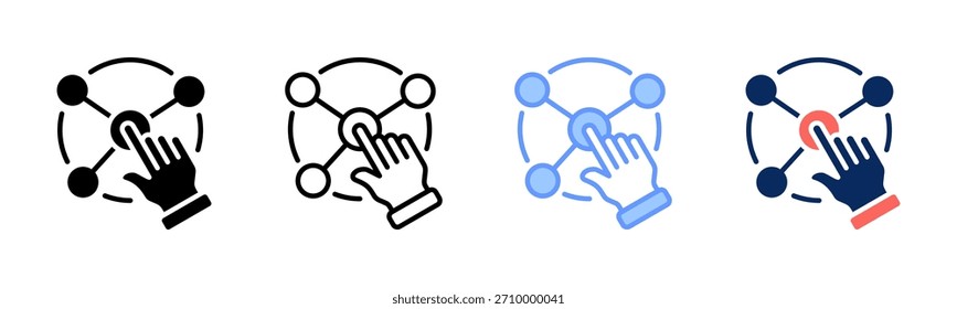 Experience Touchpoint icon set multiple style collection