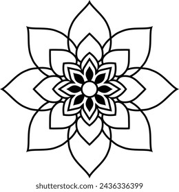 Experience tranquility with my 'Serene Black Orchid Mandala Flower Design,' a harmonious blend of intricate patterns and elegant blossoms.