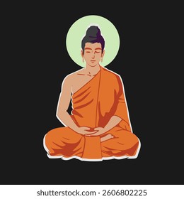 Experience tranquility with this Meditative Buddha Vector Art, a serene spiritual illustration perfect for Buddha Purnima, mindfulness, yoga, and meditation designs. Ideal for digital and print use.