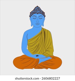 Experience tranquility with this Meditative Buddha Vector Art, a serene spiritual illustration perfect for Buddha Purnima, mindfulness, yoga, and meditation designs. Ideal for digital and print use.