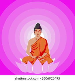 Experience tranquility with this Meditative Buddha Vector Art, a serene spiritual illustration perfect for Buddha Purnima, mindfulness, yoga, and meditation designs. Ideal for digital and print use.