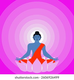Experience tranquility with this Meditative Buddha Vector Art, a serene spiritual illustration perfect for Buddha Purnima, mindfulness, yoga, and meditation designs. Ideal for digital and print use.