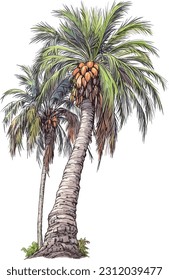 Experience the tropical bliss with our vibrant palm tree vectors. Perfect for creating a serene beach vibe. Ideal for design, art and more.