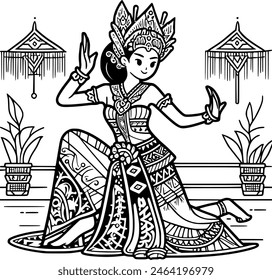 Experience the vibrant culture of Indonesia with our Jaipong Dance coloring book! Unleash your creativity as you bring to life traditional dancers in intricate costumes. Perfect for all ages