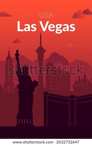 Experience the vibrant skyline of Las Vegas adorned with its iconic landmarks and attractions